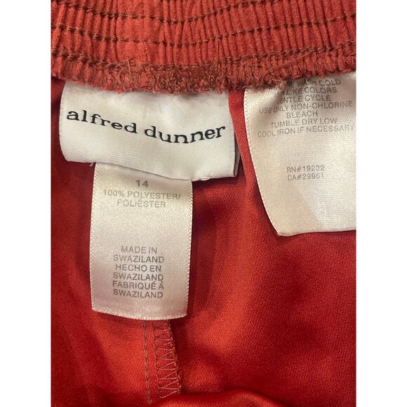 Alfred Dunner Pants Women’s Size 14 Brick Red Pull-on Elastic Waist Pockets - Picture 2 of 4